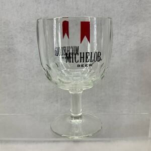 Vintage Michelob Beer Goblet Drinking Glass Clear 6” High x 4” Wide